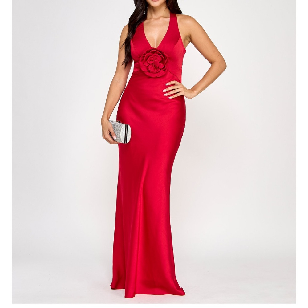 B Darlin Red Maxi Dress Size Small